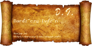 Daróczy Iván névjegykártya